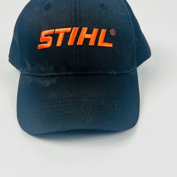Black Orange Stihl Logo Snapback Hat One size fits most Adjustable Cap - Picture 3 of 6